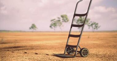 CGI Innovative seed planter used in dry landscape for efficient farming practices video