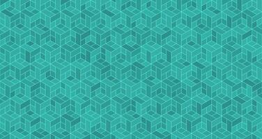 Geometric teal pattern with cubes vector