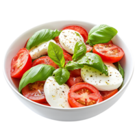 Fresh caprese salad in bowl isolated on transparent background png