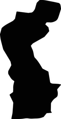 Pujon North Korea silhouette map