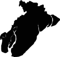 Pyapon Myanmar silhouette map vector