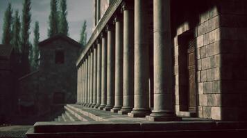 CGI Ancient architecture with columns in a serene outdoor setting video