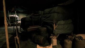 CGI Exploring the atmosphere of an old national African bazaar with stacked goods video