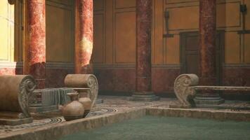 CGI Ancient Roman bathhouse with intricate architecture and marble details video