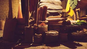 CGI Vibrant vibes at the old African bazaar with spices and textiles video