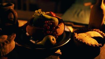 CGI Varied assortment of food and drinks displayed elegantly at a gathering video