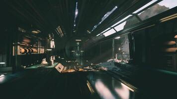 CGI Futuristic corridor illuminated by sunlight in a distant alien structure video