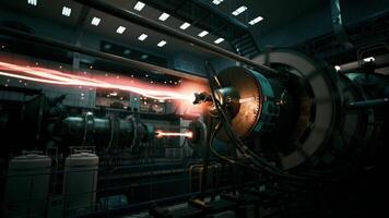 CGI Advanced energy research in a futuristic sci fi laboratory setting video