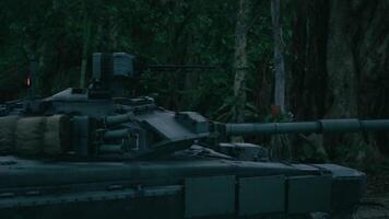 CGI Tank located in dense jungle environment during military exercise video