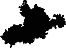 Rajkot India silhouette map vector