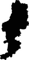 Rajnandgaon India silhouette map vector