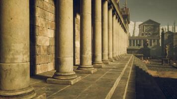 CGI Columns of ancient architecture in a sunlit historical setting video