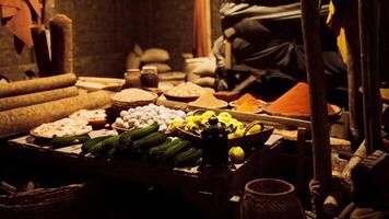 CGI Exploring the vibrant offerings of an old national African market at dusk video