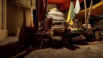 CGI Exploring the vibrant atmosphere of an old national African bazaar at night video
