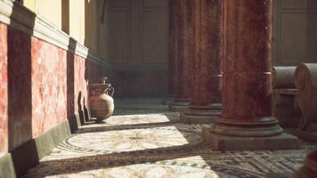 CGI Elegant interior featuring marble columns and decorative tiles video