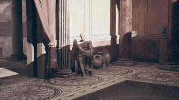 CGI Ancient Roman courtyard featuring a statue and intricate flooring details video