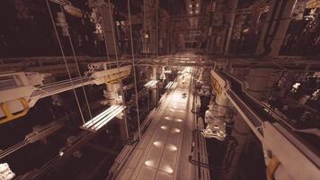 CGI Futuristic industrial environment with advanced machinery and robotic arms video