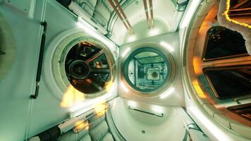 CGI Inside a space station module showcasing advanced technology and design video