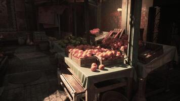 CGI Table With Various Fruits video