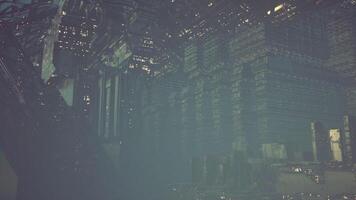 CGI Futuristic city in the sky with advanced structures and technology video