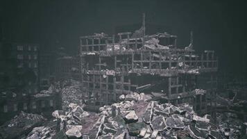 CGI Urban ruins showcase the aftermath of destruction in a desolate landscape video