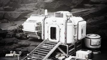 CGI Futuristic Space Station Built on a Rock video