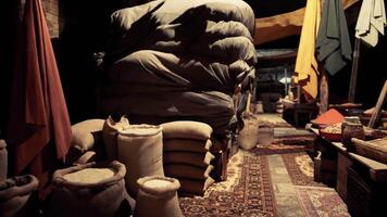 CGI Exploring the vibrant atmosphere of an old national African bazaar at dusk video
