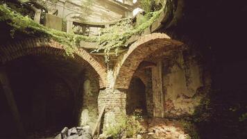 CGI Explore an abandoned structure with intricate brickwork and greenery video