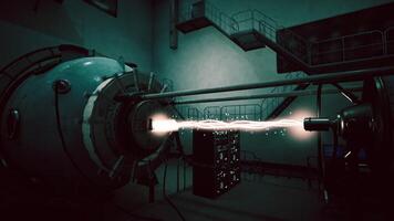 CGI Advanced research equipment in a dimly lit sci fi laboratory setting video