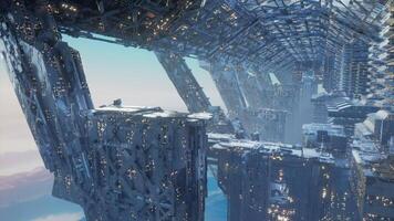 CGI Futuristic sky city with advanced architecture and intricate design features video