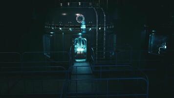 CGI A futuristic laboratory with glowing equipment and mysterious atmosphere video