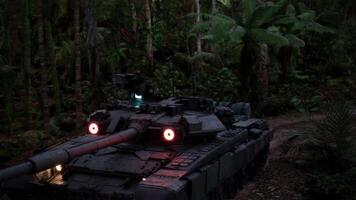 CGI Jungle setting featuring a military tank amid dense foliage video