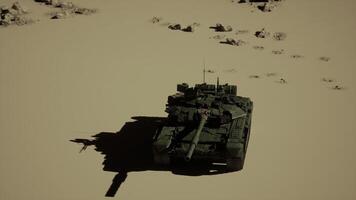 CGI Aerial View of Tank in Desert video