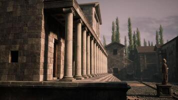 CGI Ancient architecture and statues in a historical plaza with columns video