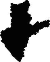 Sambhal India silhouette map vector