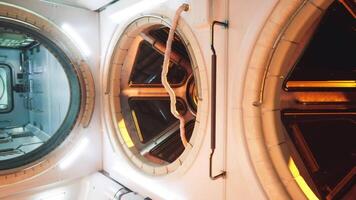 CGI Exploring the vibrant interior of a space station in low Earth orbit video