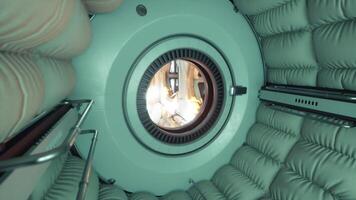CGI Exploring the interior of a space station module in low Earth orbit video