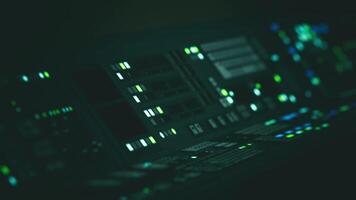 CGI Intricate control panel illuminated in a futuristic laboratory environment video