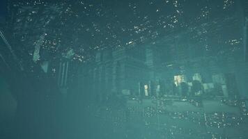 CGI Futuristic city floating in the sky with advanced architecture and technology video