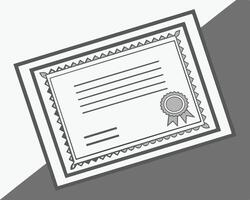 illustration of a simple certificate template with a badge seal and textured border vector