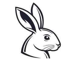 illustration of a stylish rabbit head profile with a modern and clean design. vector