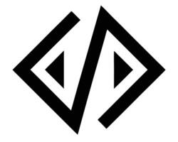 Abstract geometric design featuring two opposing triangles in a modern and minimalist black and white style vector