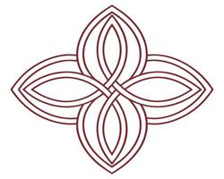 Decorative floral ornament featuring intertwined lines and elegant abstract design element vector
