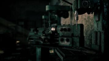 CGI Metalworking process in a workshop with tools and machinery at work video