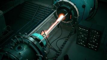 CGI Futuristic lab experiment with cutting edge energy tech in action video