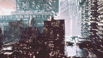 CGI Futuristic cityscape in the sky showcasing advanced architecture and technology video