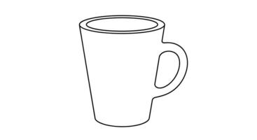 An Illustration of a Tapered Mug with Handle for Hot or Cold Beverages vector
