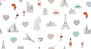 A Seamless Pattern Showcasing Travel and Tourism Destinations Around the World for Print vector