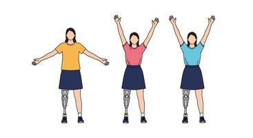 Celebrating Diversity Adaptive Athletes and Lower Limb Prosthetics for a Bright Future of Inclusivity vector