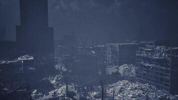 CGI Devastation and destruction in a cityscape after a cataclysmic event video